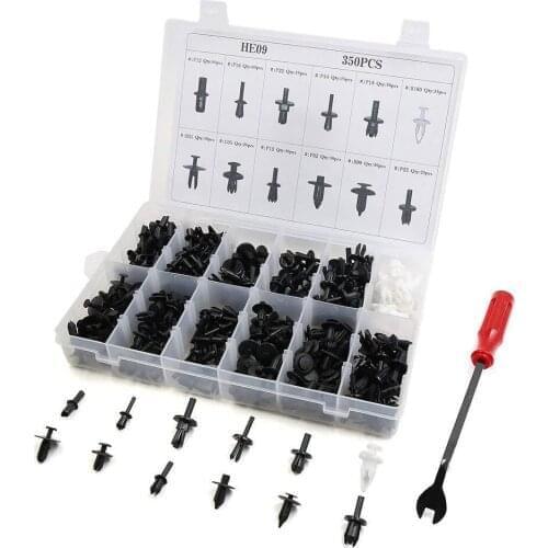 350PCS Car Plastic Push Pin Rivet Trim Clip Panel Body Interior Assortment Set for Volvo/BMW /GM /Ford /Toyota /Honda /Nissan