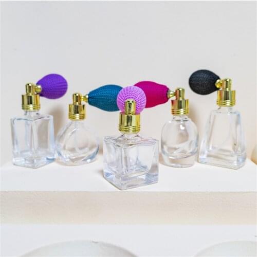 5Pcs 10ml Different Shapes of Air Bag Perfume Bottles with 5 Colors Nozzles Small Exquisite Tasteful Lovely Reusable Vials