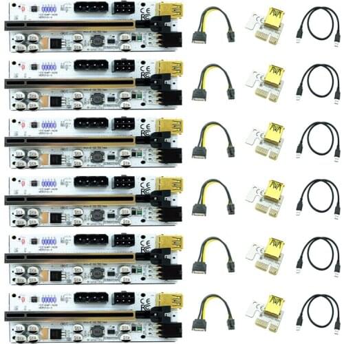 6PCS Riser 010 VER010-X PCIE Riser PCI Express X16 Extender USB 3.0 Cable PCI-E Cabo Riser Card For Video Card GPU Miner Mining