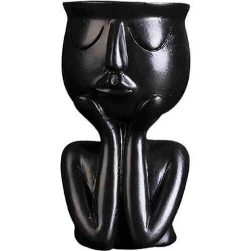 Abstract Human Sculpture Resin Plant Pot, Living Room Desktop Plant Container Flower Arrangement Potted Ornaments