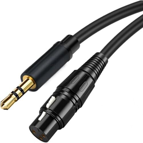 XLR to 3.5mm Microphone Audio HiFi Cable XLR Female to Mini Jack Aux Mic Cord for Camcorders Mplifier Speaker Cameras Computer