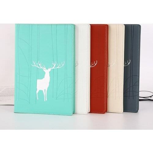 A5 PU Leather Deer Notebook and Journals 365 Days Daily Weekly Organiser Diary Planner Line Grid Kraft Paper Notepad Stationery