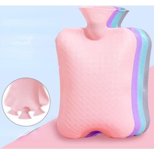 Hot Water Bottle Solid Color Thick PVC Silicone Rubber Hot Water Bottle Irrigation Hand Warmers Warm Palace Reusable Warm Bag