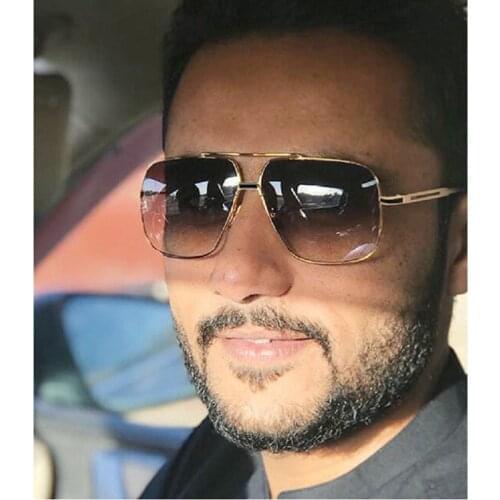 One Piece Sunglasses Men Brand Designer High Quality Oversized Sunglasses For Women Sunglass Metal Gradient Square sunglass FML