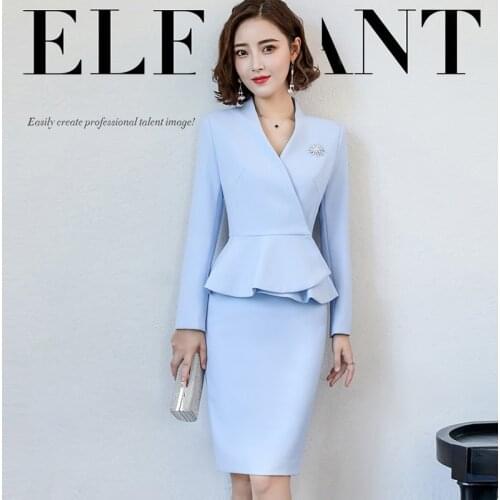Business Suits,Women Civility Formal Dress Suits,2018 New,Office Lady Long Sleeve Suit Set ,Elegant Fashion Host Uniforms,F2