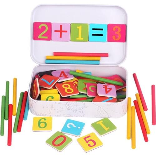 Baby Math Toy Wooden Stick Magnetic Mathematics Puzzle Education Number Toys Calculate Game Learning Counting Kids Gifts