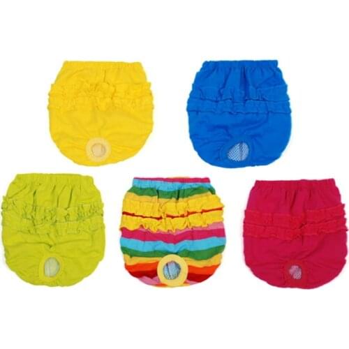 Pet Physiological Pants Soft Lace Menstruation Diapers Washable Female Dog Sanitary Shorts Pets Underwear Panties Dogs Briefs