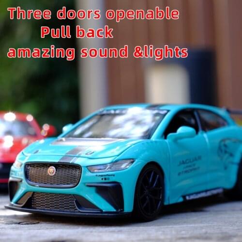 Toy Car 1:32 Scale Jaguar I-Pcae E Metal Alloy Diecast Car Model Miniature Model With Sound Light Model For Children Sports Car