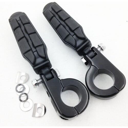 Aftermarket motorcycle part 1 1/2" Front Tombstone offset Mount P Clamp Foot peg for Honda Suzuki Kawasaki Yamaha Harley BLACK