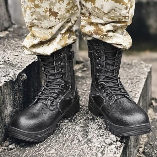 Mens Fashion Boots Mens Army Boots Vintage Military Mens Dress High Sneakers Winter For Men Shoes Top Leather Work Man Boot