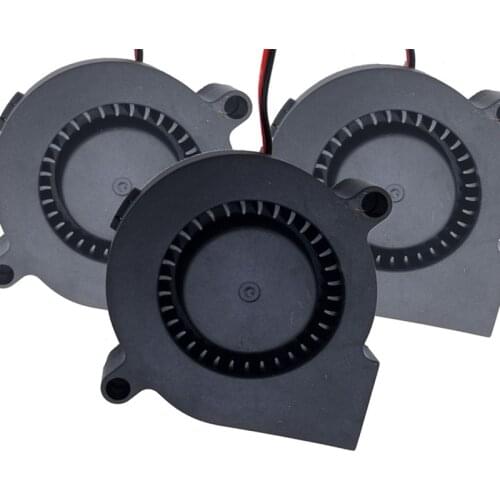 Small Fan For 3D Printer 3D Printer Parts 5015 Blower Fan 5015 Air Blower 12V 24V Ultra-quiet Oil Bearing about 7500 RPM Turbo