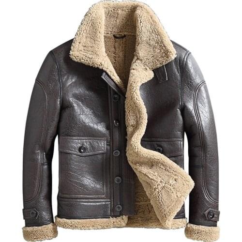 2020 New Genuine Leather Clothes Mens Lapel Fur Jacket Short Original Ecological Fur Coat Winter Size S - 5XL