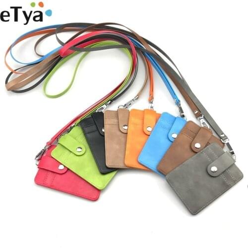 New Fashion Lanyard Credit Card ID Holder Bag Student Women Travel Bank Bus Business Card Cover Badge Wallet