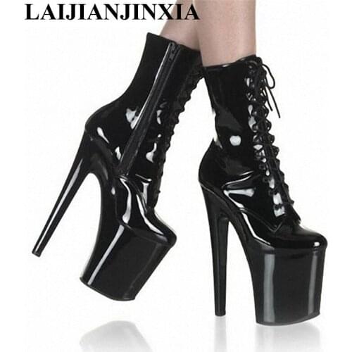 New Sexy Womens 20cm High Heels Pole Dance Shoes Night Club Party Platform Boots Dancing Shoes