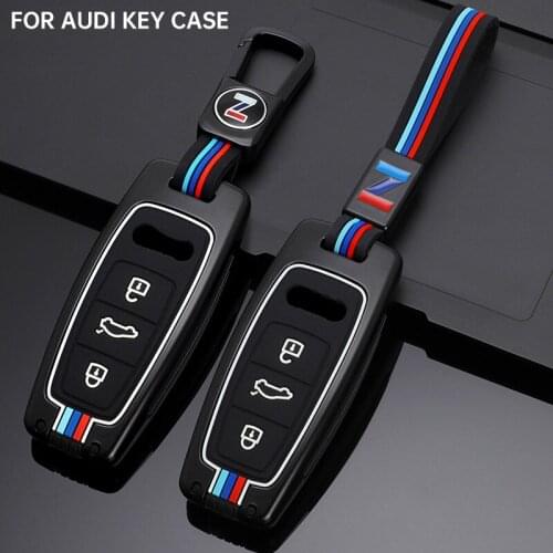 New Zinc Alloy Car Key Cover Case for Audi A6 A7 A8 Q8 E-tron C8 D5 A8L A6L 2018 2019 2020 Cover Accessories Car Key Protection