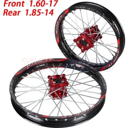 Front 1.60-17 Rear 1.85-14 inch Alloy Wheel Rim with CNC Hub For KAYO HR-160cc TY150CC Dirt Pit bike 14/17 inch motorcycle wheel