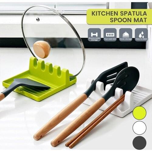 Plastic Spoon Rest Kitchen Organizer For Fork Spatula Rack Non-Slip Spoons Pad Tableware Storage Rack for Pot Lid Cutting Board