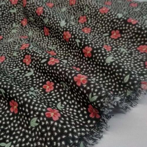 Floral Dot Print Fabric Shirt Cheongsam Head Wear Craft Material Dress Stylish