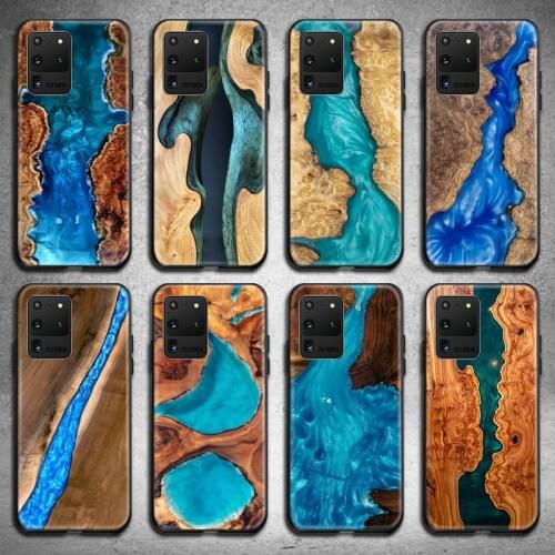 Resin WOOD Marble colorful Phone Case for Samsung Galaxy S20 FE plus Ultra S6 S7 edge S8 S9 plus S10 5G lite 2020