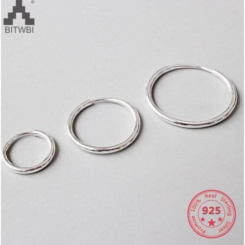Dropshipping 100% S925 Sterling Silver CHIC Simple Round Hoop Earrings