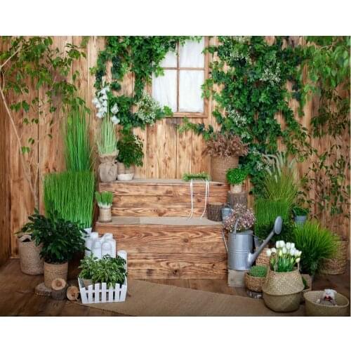 Lush Grass Flower Plants Party Backdrop Baby Shower Room Decor Photo Booth Studio Prop