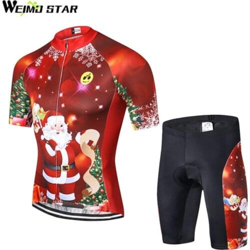 Merry Christmas Shirt Cycling Jersey WEIMOSTAR Men cycling clothing maillot ciclismo MTB Jersey roupas ciclismo gel pad shorts