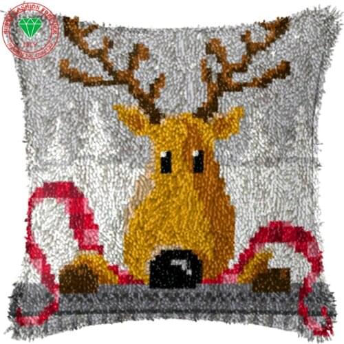 Christmas Gift Latch hook rug kits Needlework carpet embroidery cushion Diy pillowcase embroidery Patchwork Yarn Stitch Wool