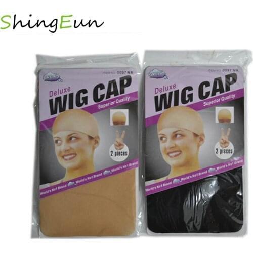 Nissi 2Pcs Hair Mesh Wig Caps Hair Nets Elastic Unisex Stocking Wig Liner Cap For Making Wigs