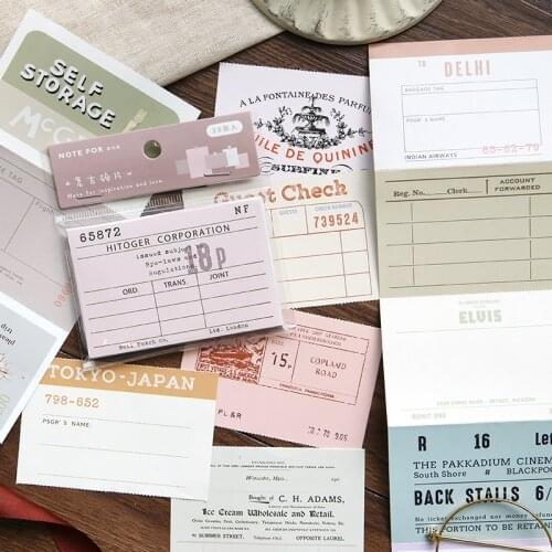 Vintage ticket tag English phrases Foldable paper sticker package DIY diary Bullet Journal decoration sticker album scrapbooking