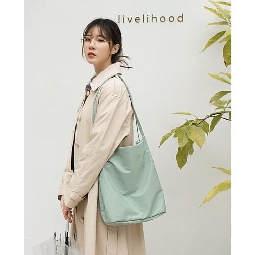 Japanese Simple Shoulder Bag Women 2020 Memory Cloth Nylon Bag Big-capacity Tote Bags Women Travel Handbag Sling Bag Bolsa Mujer