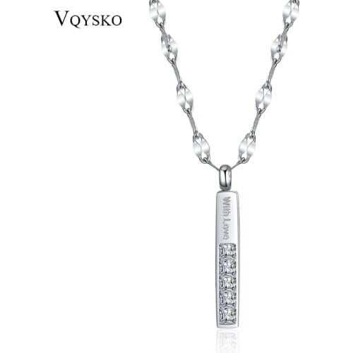 Hot Selling Women Ketting Necklace Collares With Zircons Love Letter Stainless Steel Accessories Jewelry Necklaces For Women