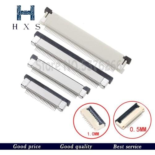10pcs 0.5mm/1mm Pitch Under Clamshell Socket FPC FFC Flat Cable Connector 4P 5P 6P 8P 10P 12P 14P 16P 20P 22P 24P 30P 34P