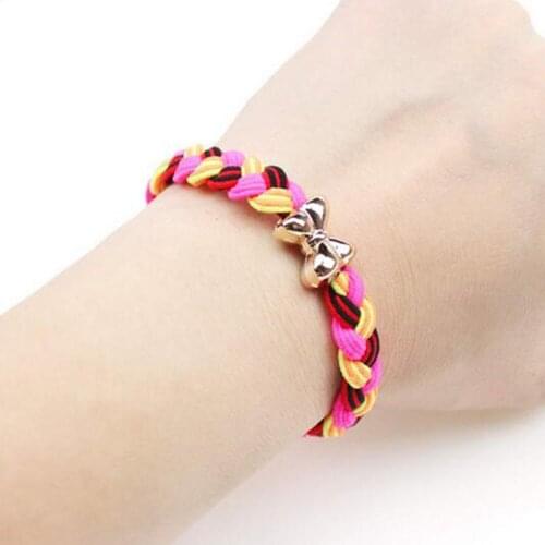 10 Pcs / Lot Women Ultra Elastic Headband Hairband Ladies Braided Scrunchie Cabello Rope Rubber Band Girls Bow Hair Accessories