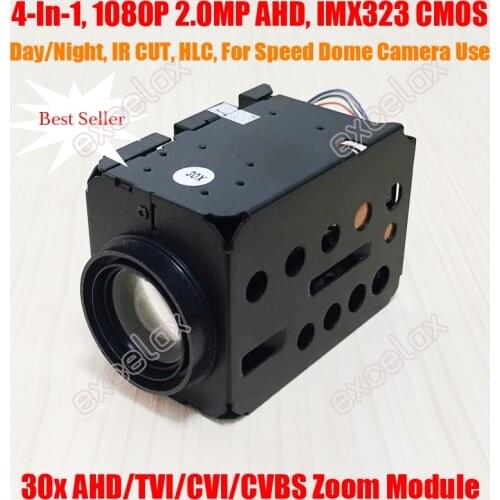 1080P 2MP 4-In-1 AHD TVI CVI CVBS IMX323 30x CCTV Zoom Camera Module 18x Optical Lens VISCA Auto Focus Coax Speed Dome Block