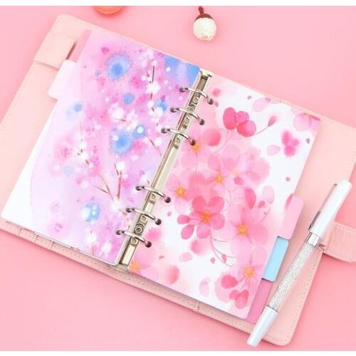 5pcs/lot Cherry Blossom w48 Gift / Coil Separator Diary n25 Page Matching n34 A5 A6 Notebook Diary