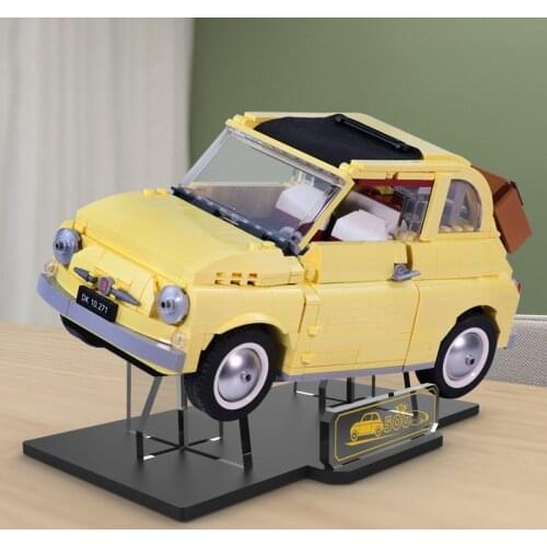 Acrylic Display Stand for 10271 Yellow Fiat 500 series car model DIY Decoration For Childrens Toy,Kids Gifts(No model