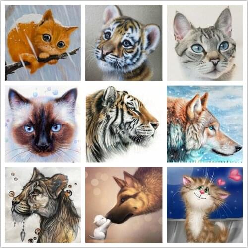 Kexinzu Full Square Drill 5D DIY Diamond Painting "Cute Animals" Handmade 3D Embroidery Cross Stitch Mosaic Decor kit Gift
