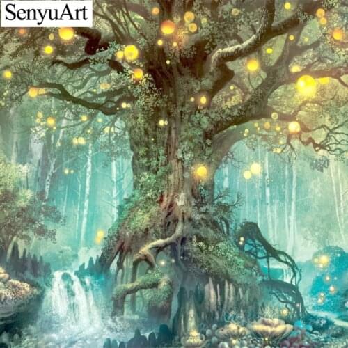Diamond Painting Full Round Embroidery Picture Mosaic Wall Art Scenery Tree Landscape Paiting Cross Stitch Kits Home Decorations