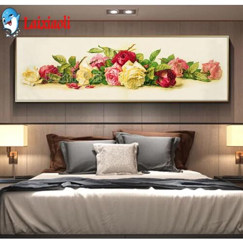 Large size Floral Diamond Painting Full square Round Rose Peony New DIY Sticking Drill Cross stitch Embroidery Home Decoration