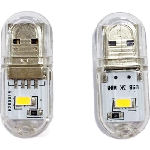 2x White LED Night Light Camping Portable USB Power Bank Reading Light Car Interior Clearance Lamp Caravan Outdoors Accessories