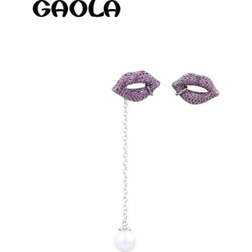 GAOLA Lips Trendy AAA Cubic Zirconia Earring Dangle Earrings Luxury Jewelry for Woman GLE6897Y