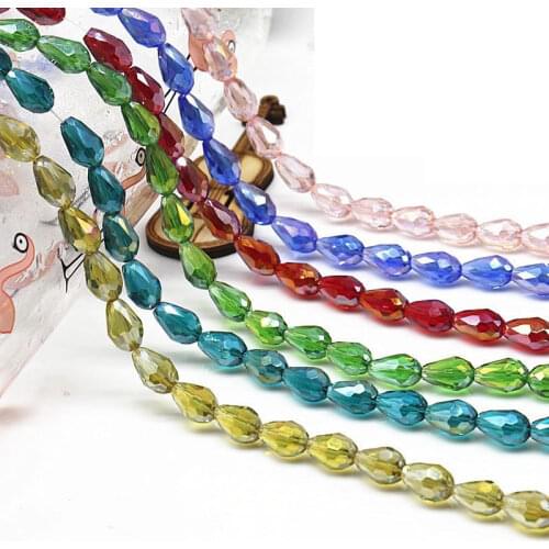 Crystal Pendant 6X8-10X15mm Czech Lampwork Glass Drop Faceted Beads Chinese Beading Wholesale Crafts Jewelry Accessorise