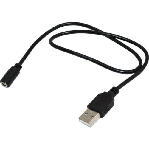 Power USB To DC Cable Jack Female Barrel Cord Black Replace Accessory USB A Male Plug to DC