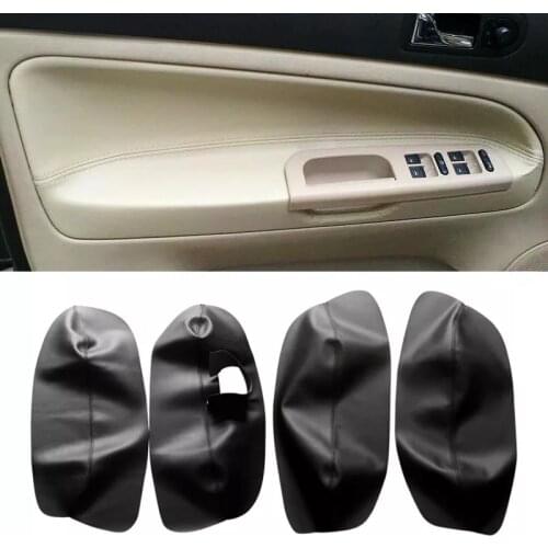 LHD For VW Passat B5 1998 1999 2000 2001 2002 2003 2004 2005 Car Interior Door Handle Armrest Panel Microfiber Leather Cover