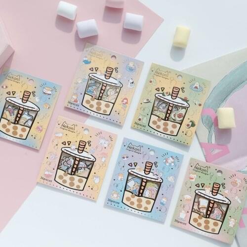 20sets/lot Kawaii Stationery Stickers Dumpling milk tea cup Planner Decorative Mobile Stickers Scrapbooking DIY Craft Stickers
