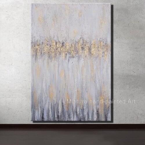 Mintura Handpainted Oil Painting On Canvas Modern Landscape Gold Way Abstract Wall Art Picture For Living Room Home Decor Large