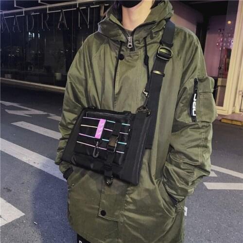 Fashion Boys Girls Shoulder Bag Black Reflective Messenger Bags Women Waterproof Male Female Big Capacity Crossbody Bags 2020