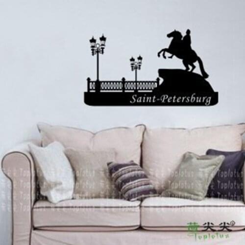 Large Saint Petersburg City Landmark Wall Sticker St. Petersburg Wall Decal Home Decoration Poster Sticker