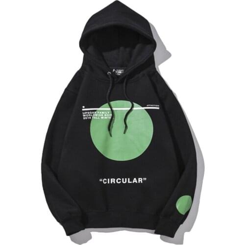New Style Popular Logo Pure Cotton Chinese Print Loose Hooded Top Lovers Pullover Hoodie Sweatshirt