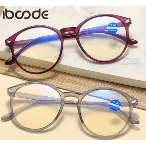 Iboode TR90 Ultralight Women Men Reading Glasses Retro Anti Blue Light Clear Lens Presbyopic Eyeglasses +1.0 1.5 2.0 3.0 3.5 4.0